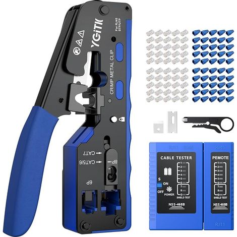 RJ45 Pince à Sertir Outil Réseau Connecteur Network Testeur Câble Réseau connecteurs Cat6 Nid de Sertissage Connecteur Réseau CAT5 CAT5E CAT6 CAT6A CAT7 CAT7A (1/5)