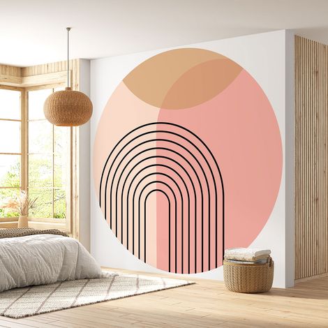Papier peint rond / cercle - Boho - Diamètre 50 cm (1/4)