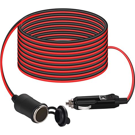 5 Mètre Câble d'Extension pour Allume Cigare étanche 20AWG avec Fusible 10A 12V/24V DC Adaptateur Chargeur pour Bateau Moto Réfrigérateur électriques Voiture (1/5)