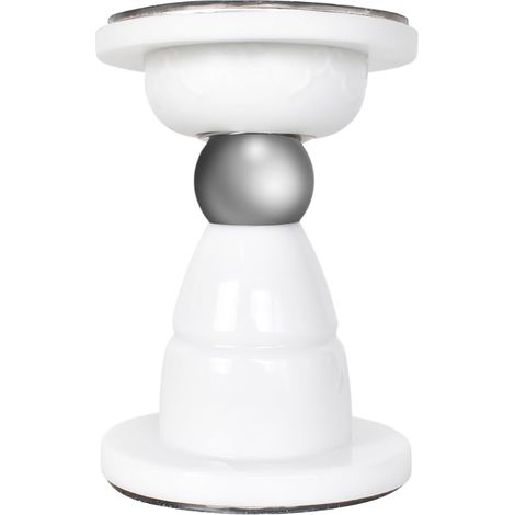Magnetic Door Latch, Self Adhesive Door Stopper, Stainless Steel Door Stopper, Floor or Wall Mounted for Home and Office (White) (1/5)