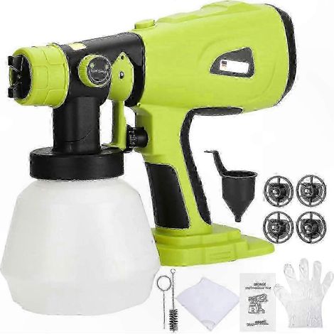 Pistolet à peinture sans fil Ryobi 18V avec réservoir de 1000 ml, pistolet à peinture électrique HVLP portatif (sans batterie) (1/3)