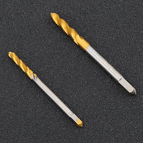 Lot de 3 tarauds à cannelures hélicoïdales, outil manuel, accessoire de quincaillerie, acier rapide M3 M4, or et argent