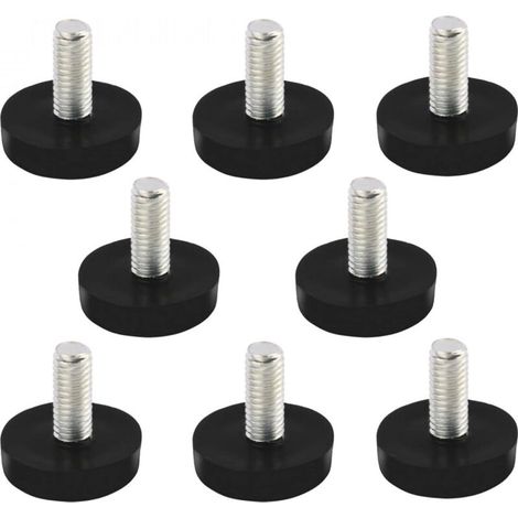 8pcs Pieds de Nivellement Meuble Réglable Pied Réglable Patins de Meuble Jambe Pied de Table Chaise Base Protection Plancher Glisse M6 x 15 mm Filetage Noir