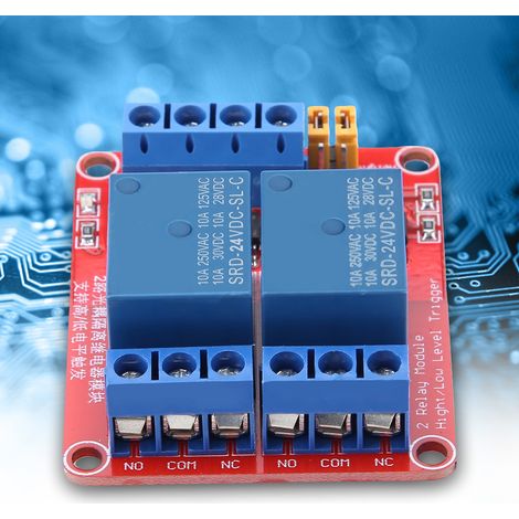 2-Kanal-Relaismodul mit Optokoppler-Isolation, High- und Low-Pegel-Triggerung (24 V) (1/5)