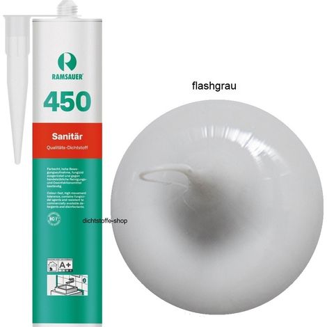 Ramsauer 450 Sanitär Silikon Fugen Dichtstoff 310ml Kartusche flashgrau