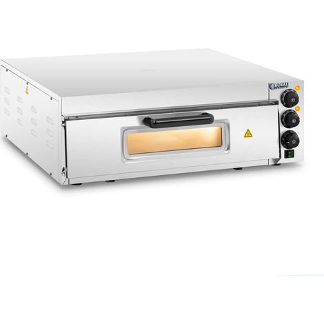 Horno de pizza profesional 1 cámara 60 cm de diámetro puerta de cristal acero inoxidable cristal plateado 140009066 (1/5)