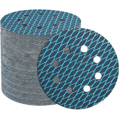Schleifpapier 125mm Klett 80 Stück Körnung 40 mit 8 Staubabsaugungslöchern (1/5)