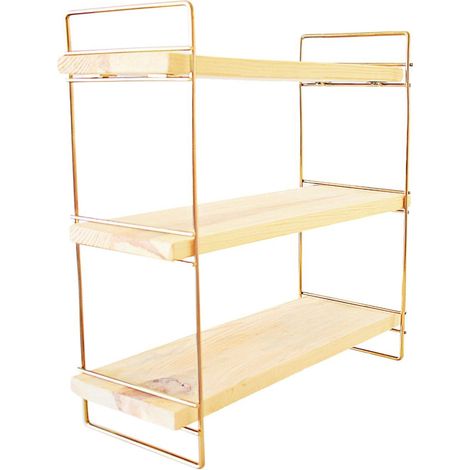 Mensola da parete, mensola portaoggetti Shelf Gold Marrone (1/5)