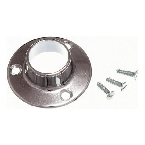 Lot de 12 supports à douille pour rail de penderie 19 mm CP Métal chromé (1/2)