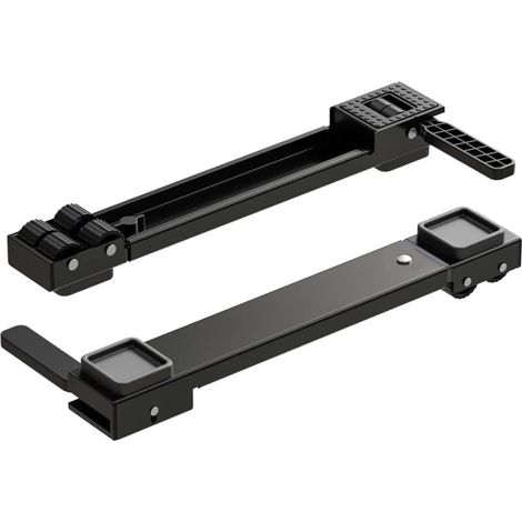 2 pièces Base de Machine à Laver réglable,50cm-81cm support frigo,Socle pour machines à laver, sèche-linge et réfrigérateurs.Protège les sols,Nettoyage facile.Noir (1/4)