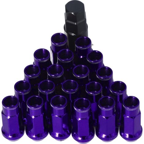Lot de 20 écrous de roue métalliques M12x1,25, accessoires de voiture universels, remplacement pour Mitsubishi, violet (1/5)