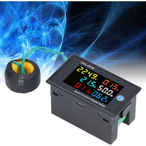 D85-2058 Einphasiges LCD-Digitalpanel zur Messung von Spannung, Strom, Frequenz und Leistung (AC 200-450 V). (1/5)
