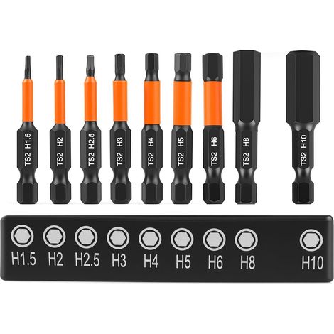 Set of 9 Magnetic Hex Screwdriver Bits (1/5)