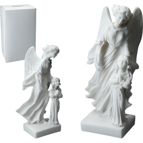 Ángel de la guarda con un niño - Alabastro griego (1/4)