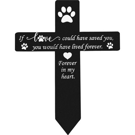 Croix commémorative pour chien, souvenir d'un animal de compagnie, plaque commémorative en métal étanche pour l'extérieur, décoration de jardin. (1/5)