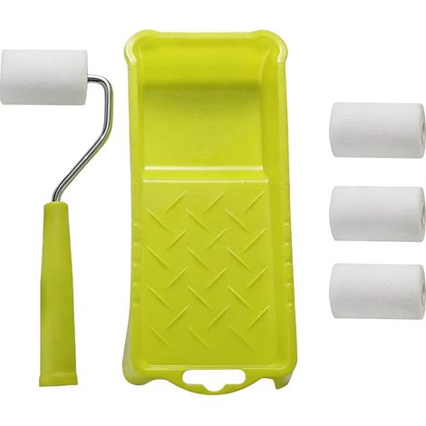 Kit de petit rouleau à peinture de 5 cm avec rouleau en mousse haute densité, cadre et bac. (1/5)