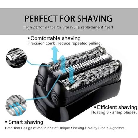 Lame de rasoir de rechange 21B, compatible avec les têtes de rechange Braun S3 Wet & Dry, convient aux têtes de rechange Braun Series 3 21b 3010s, 3040s, 5409. (1/4)
