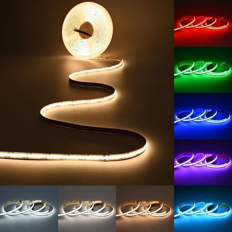 Ruban LED RGBCCT 24V COB 10M Intérieur, RGB + 2700-6500K Blanc Réglable 6PIN 12MM Largeur 840LEDs/M, Bande Lumineuse RGBWW/CW Découpable Pour Fête, Festival (Bande LED Uniquement (1/5)