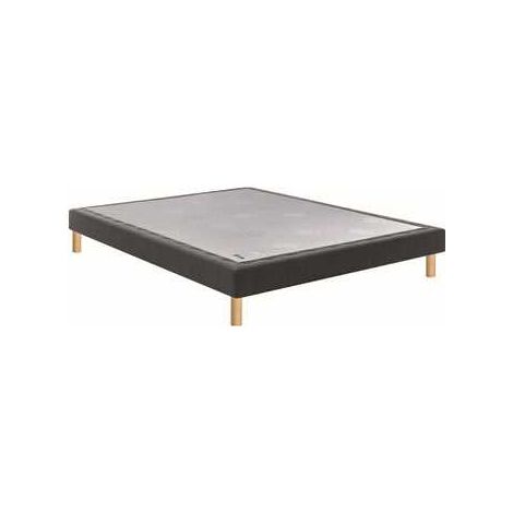 Sommier tapissier Epeda gris foncé 70x190 cm confort ferme en bois massif épicéa