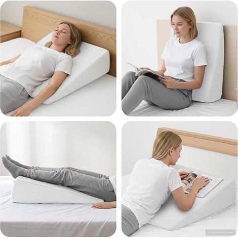 vidaXL Cuscino a Wedge Bianco 69 x 64 x 19 cm Schiuma Memory