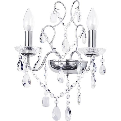 Marquis by Waterford Annalee Wall Light Bathroom 2 Arm Polished Chrome Litecraft (1/5)