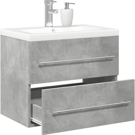 vidaXL Set Mobili da Bagno 2 pz Grigio Cemento in Legno
