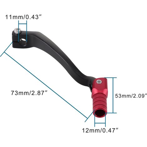 Black lever, red head, motorcycle gear shifter, gear selector, Bosuer, J-5, T6, K6, Kvis NC250 (1/4)
