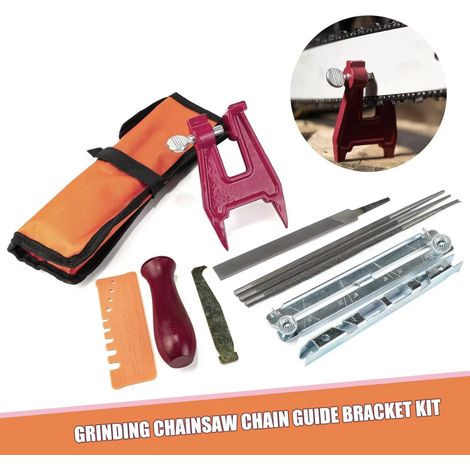 Kit di Affûtage pour Chaîne de Tronçonneuse con 3 Tailles de Lime Rondes (4,0 mm, 4,8 mm, 5,6 mm), Lime Plate, Poignée, Étau et Guide de Finition - AUTRES (1/3)