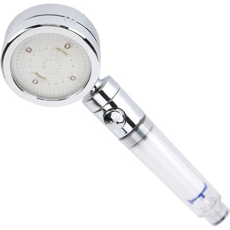 Pommeau de douche LED avec filtre, interrupteur de température et jet de douche pour salle de bain, effet lumineux coloré (1/5)