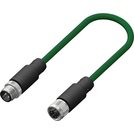 Connecteur pré-câblé RS PRO 4 conducteurs , M12 Femelle vers Fiche mâle droite M12, 10m ( Prix pour 1 )