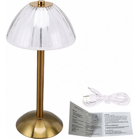 Lampe de table LED industrielle, rechargeable par USB, lampe de bureau rustique, intensité variable, veilleuse de chevet pour restaurant (1/3)
