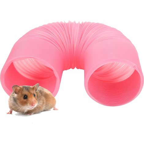 10 x 100 cm Hamster Tubes Expandable into Small Play Tunnel for Guinea Pigs, Chinchillas, Rats and Dwarf Rabbit Ferrets (Pink) (1/5)