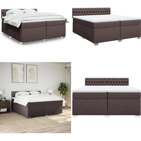 Boxspringbett mit Matratze Dunkelbraun 200x200 cm Stoff - Boxspringbett - Doppelbett - Bettsystem - Schlafsofa - Polsterbett - Home & Living (1/5)