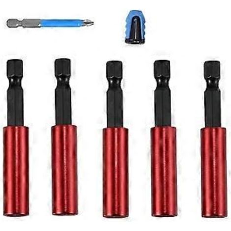 Porte-embouts de perceuse magnétique à rallonge hexagonale 1/4", outils électriques, lot de 5, S2 A (1/5)