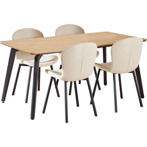 Conjunto de mesas y sillas para comedor Norsica 1025 , 75x90x160cm, Diámetro: 0, Número de asientos: 4, Estilo: Contemporary (1/5)