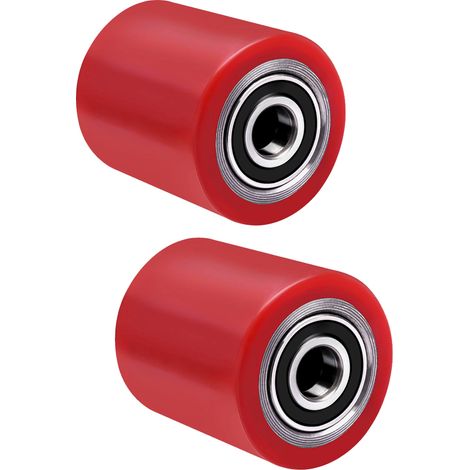 Lot de 2 Roulettes de Transpalette Polyuréthane PU 82x 100 mm, 700 kg Max noyau acier inoxydable, axe de 20 mm avec roulement à billes double montageaxe Roue pour matériel d'atelier chariots manuels