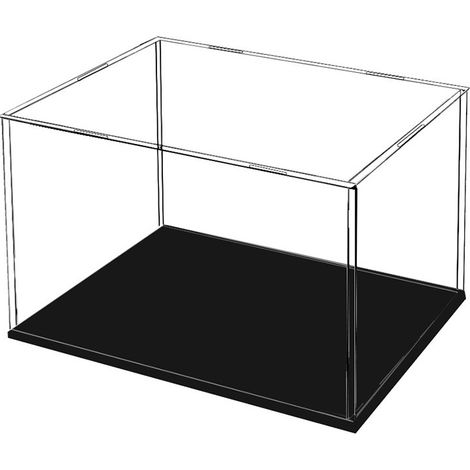 Vitrine Acrylique avec Base Noire pour Le Salon, la Chambre, Le Bureau 30 x 15 x 15 cm (1/4)
