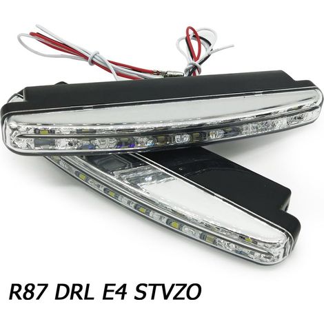 Feux diurnes à LED, 2 x 12 V 8 LED Feux diurnes Slim Daytime Running Lights Car Universal (1/5)