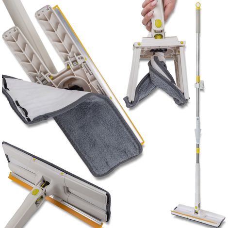 Balai WMC avec mécanisme d'essorage papillon + raclette + 3 accessoires (1/5)