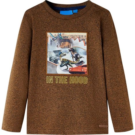 Teenpull – Kinder-Langarmshirt Cognac Melange 116 (1/5)