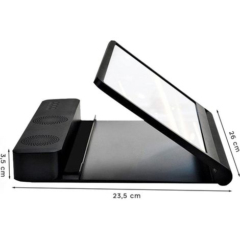 Lupa 3D amplificador de audio y video para smartphone con soporte  Color: Negro