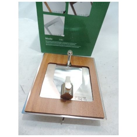 Applique murale intérieure bois et verre clair avec lampe halogène 33W G9 230V et inter Mini Bella ARIC 1701