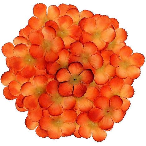 200 pétales de fleurs artificielles, accessoires pour la confection de paniers de demoiselles d'honneur et autres créations florales (fleurs de pêcher), idéales pour les mariages.-Orange (1/5)