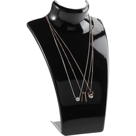 3 Collier Collier Brouilleur d'oreille, Mannequin Head Buste Stand Model Model Boîte Rack de bijoux, pour Organisation de la boutique de bijoux, 13,8 x 21,5 cm (Noir) (1/5)