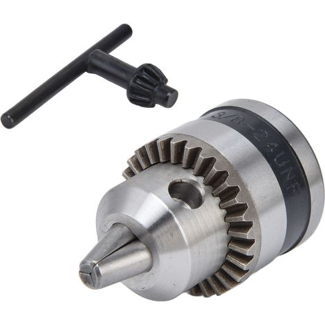 Mandrin de perçage convertible inox sans clé 3 mors fileté 3/8-24UNF 0.6-6mm pour visseuse perforatrice (1/5)