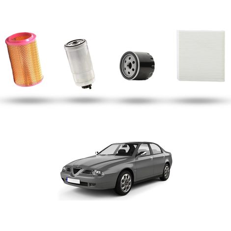 Kit Tagliando 4 filtri compatibile con Alfa Romeo 166 (936) 2.4 JTD 20V 132kw dal 2006 al 2007 (1/5)