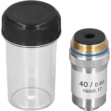 Achromatisches Mikroskopobjektiv, 40-fache Vergrößerung, 20,2-mm-Anschluss, Standard-RMS-Silber