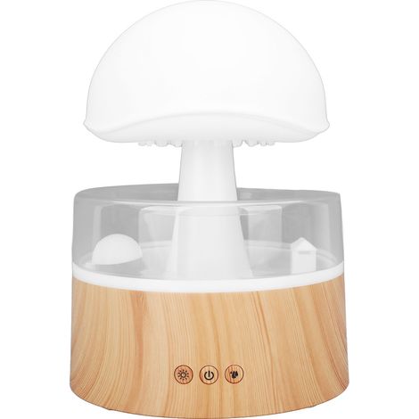 Regenwolken-Nebel-Diffusor mit 7 farbigen Lichtern, automatischer Abschaltung, USB-Anschluss, Holzmaserung-Wasser- und ätherischen Öl-Diffusor mit Fernbedienung für den Nachttisch (1/5)