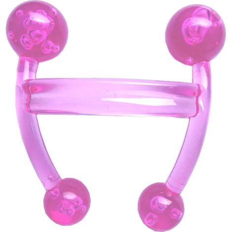Appareil de massage corporel portatif en forme d'arc, à quatre billes, mini bâton de massage pour le dos, outil de massage relaxant et d'acupression.-AquaForge