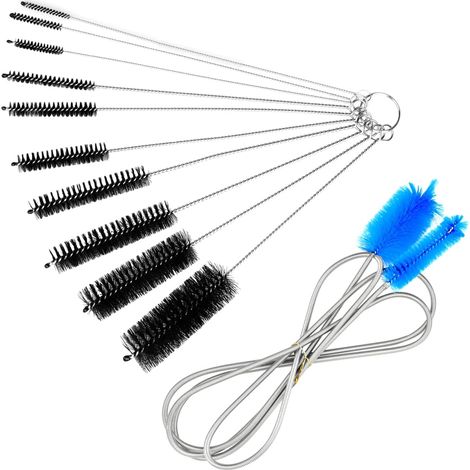 Lot de 11 Goupillons et Brosses de Nettoyage en Nylon, Mini Goupillon, Brosse Tuyau, Comprend une Brosse de Nettoyage d'Aquarium de 1,55 m (1/5)